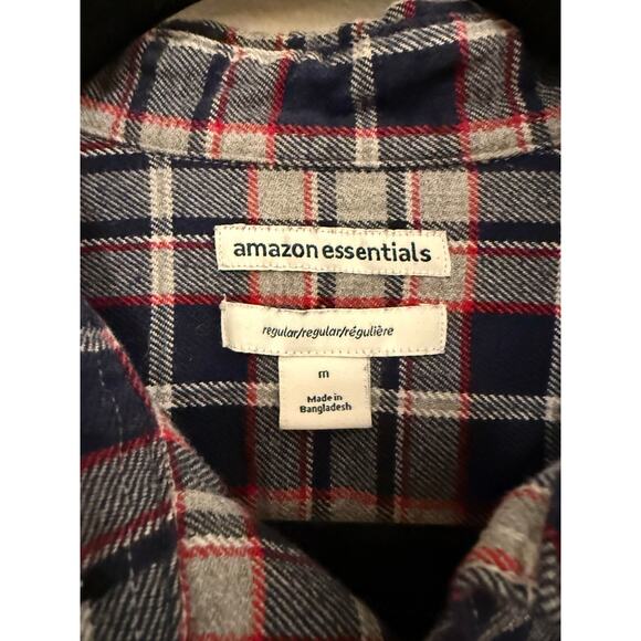 Amazon Essentials Plaid Flannel Button-Up Shirt – 100% Cotton, Size M - Picture 6 of 6